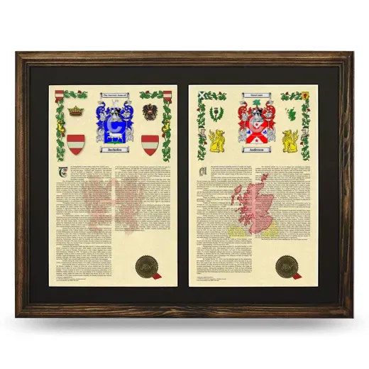 Double Armorial History Framed- Brown