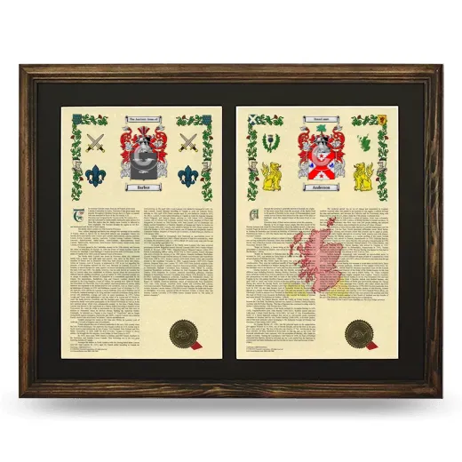 Double Armorial History Framed- Brown