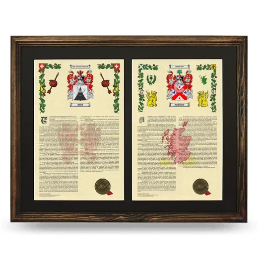 Double Armorial History Framed- Brown