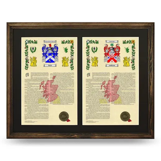 Double Armorial History Framed- Brown