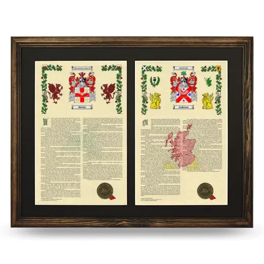 Double Armorial History Framed- Brown