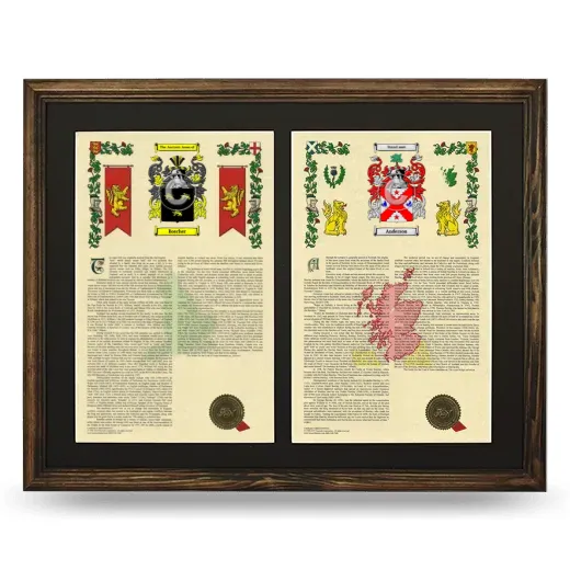 Double Armorial History Framed- Brown