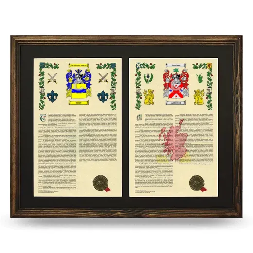 Double Armorial History Framed- Brown