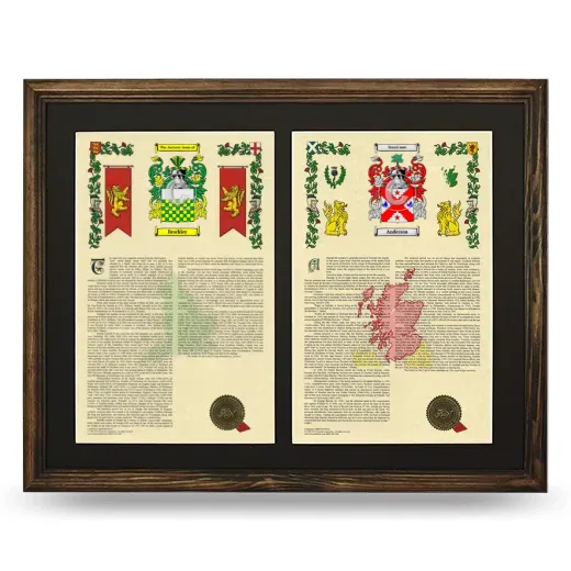 Double Armorial History Framed- Brown