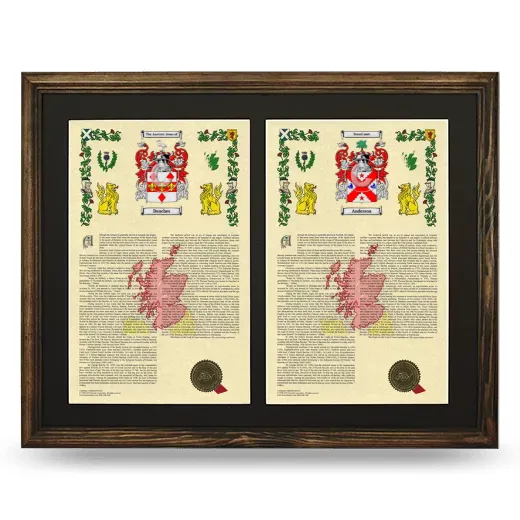 Double Armorial History Framed- Brown