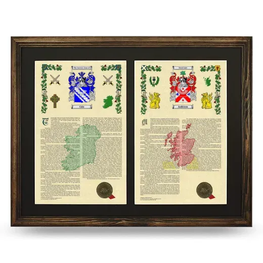 Double Armorial History Framed- Brown