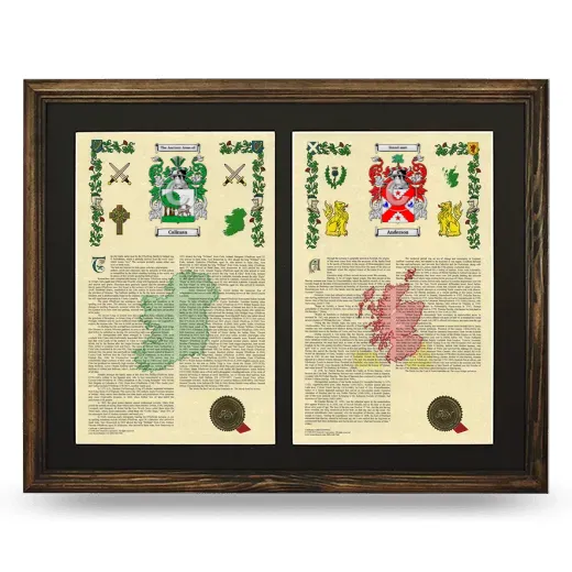 Double Armorial History Framed- Brown