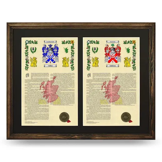 Double Armorial History Framed- Brown