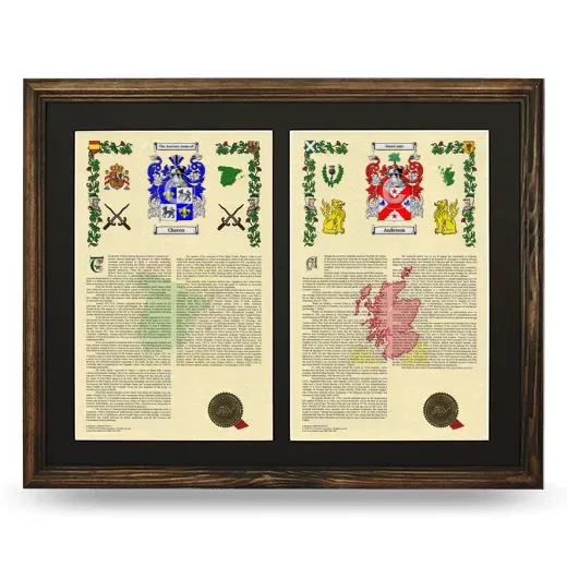 Double Armorial History Framed- Brown