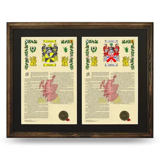 Double Armorial History Framed- Brown