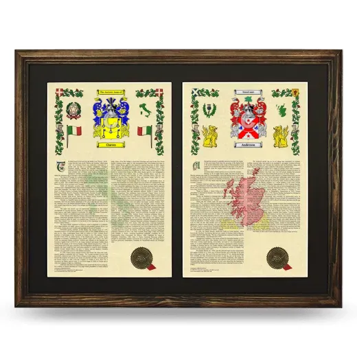 Double Armorial History Framed- Brown