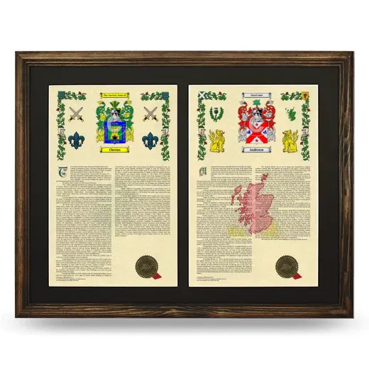 Double Armorial History Framed- Brown
