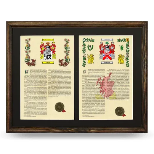 Double Armorial History Framed- Brown