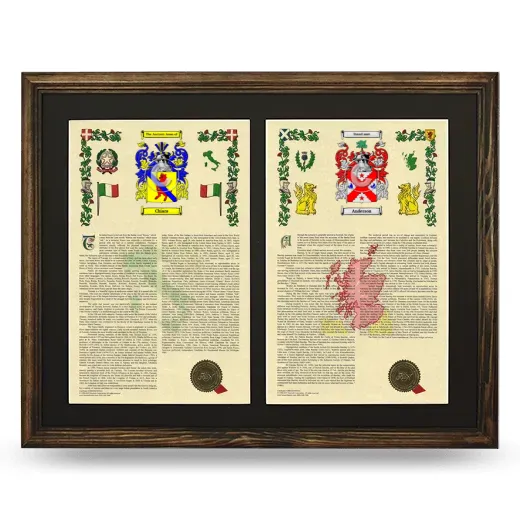 Double Armorial History Framed- Brown