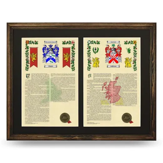 Double Armorial History Framed- Brown
