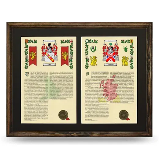 Double Armorial History Framed- Brown
