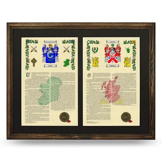 Double Armorial History Framed- Brown