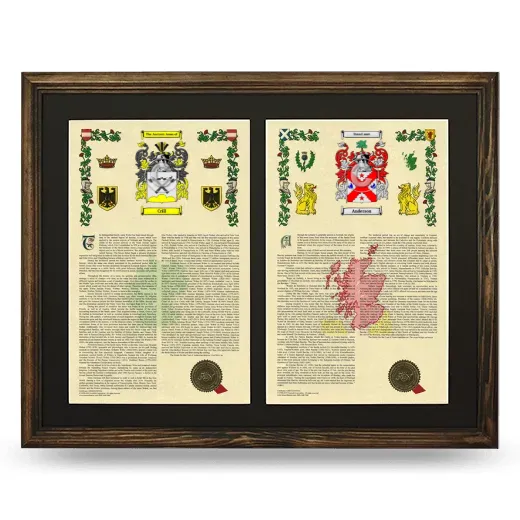 Double Armorial History Framed- Brown