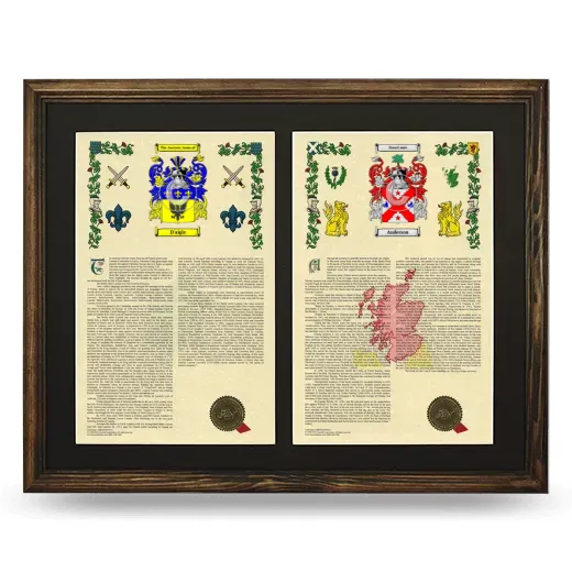 Double Armorial History Framed- Brown