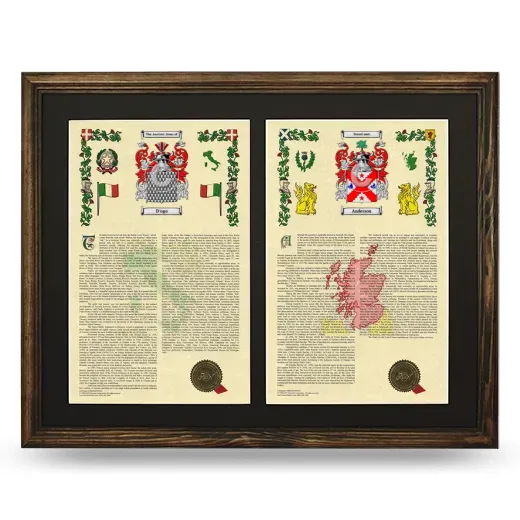 Double Armorial History Framed- Brown
