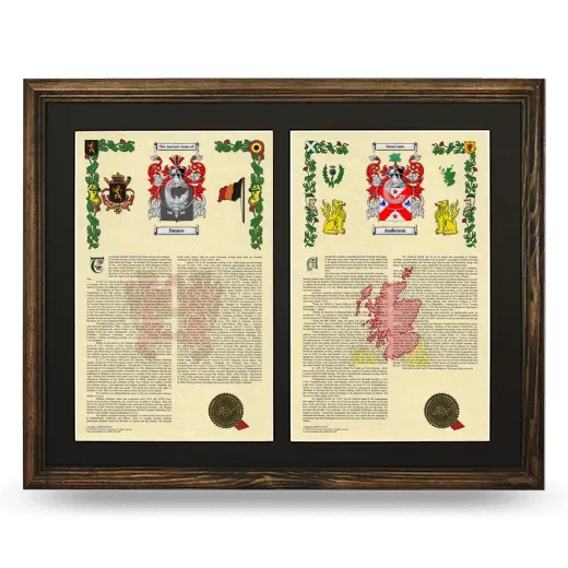 Double Armorial History Framed- Brown