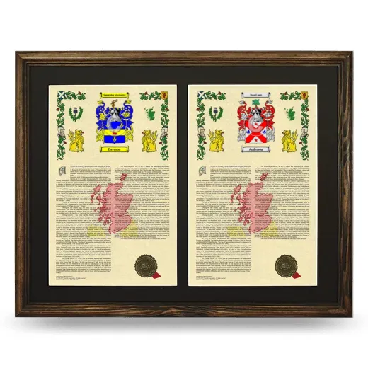 Double Armorial History Framed- Brown