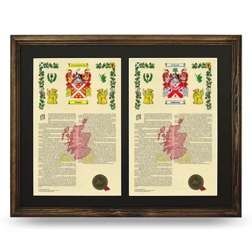 Double Armorial History Framed- Brown
