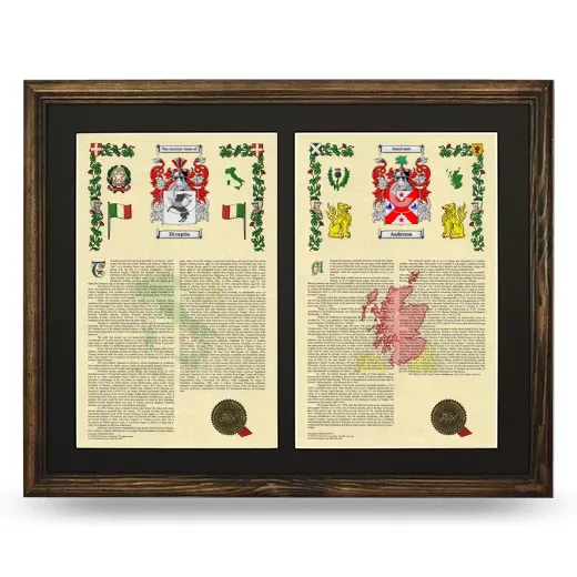 Double Armorial History Framed- Brown