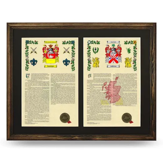 Double Armorial History Framed- Brown