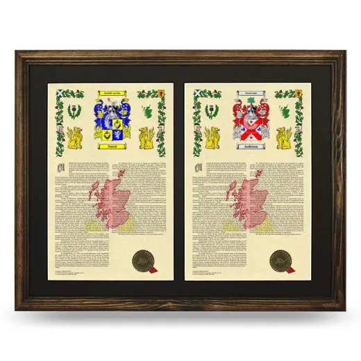 Double Armorial History Framed- Brown