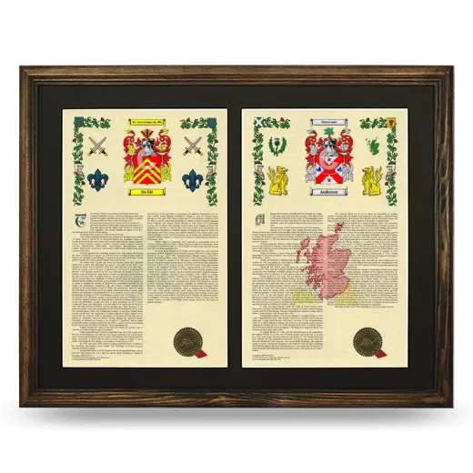 Double Armorial History Framed- Brown