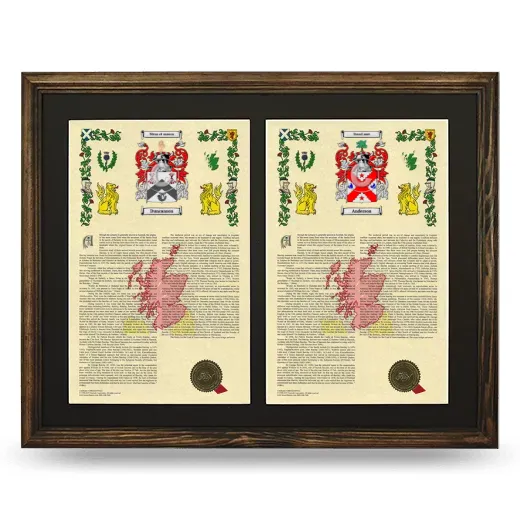 Double Armorial History Framed- Brown