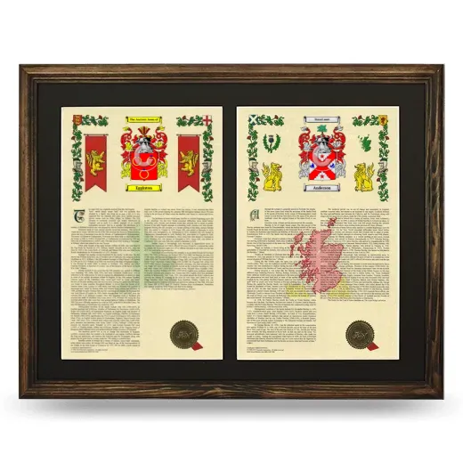 Double Armorial History Framed- Brown