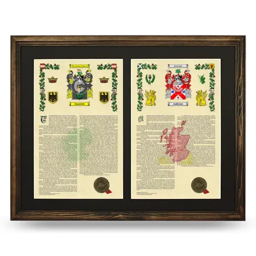 Double Armorial History Framed- Brown