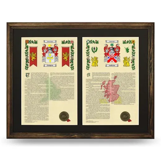 Double Armorial History Framed- Brown