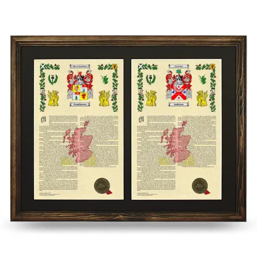 Double Armorial History Framed- Brown