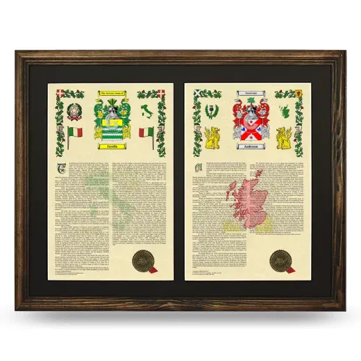 Double Armorial History Framed- Brown