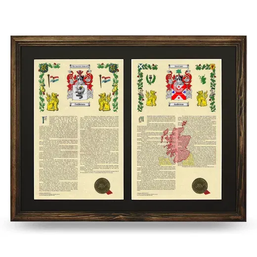 Double Armorial History Framed- Brown