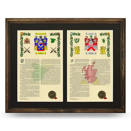 Double Armorial History Framed- Brown