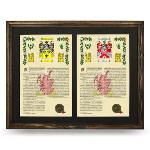 Double Armorial History Framed- Brown