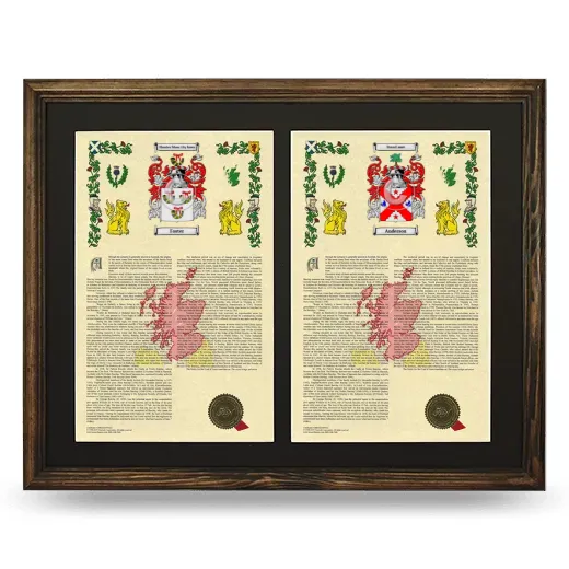 Double Armorial History Framed- Brown