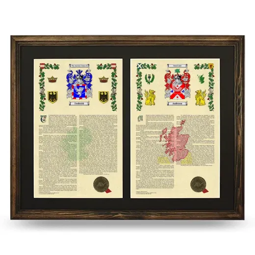 Double Armorial History Framed- Brown
