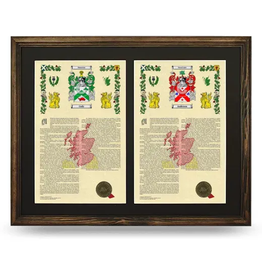 Double Armorial History Framed- Brown