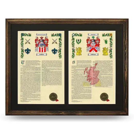 Double Armorial History Framed- Brown