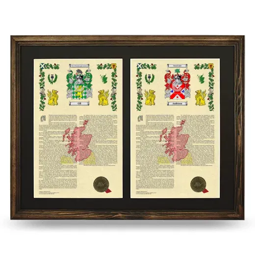 Double Armorial History Framed- Brown