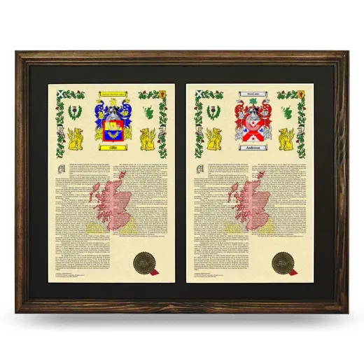 Double Armorial History Framed- Brown