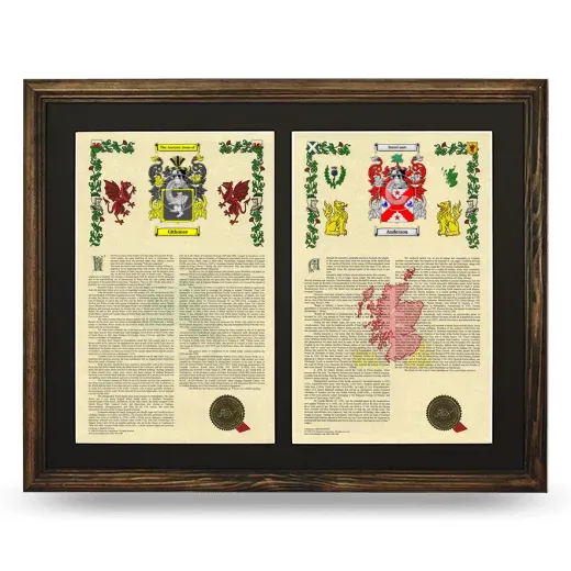 Double Armorial History Framed- Brown