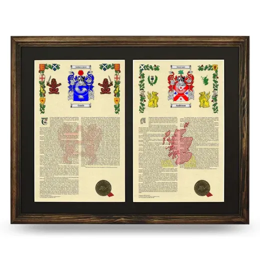 Double Armorial History Framed- Brown