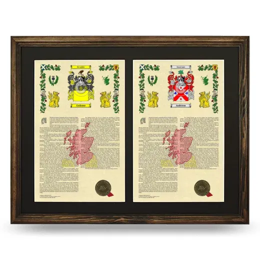 Double Armorial History Framed- Brown