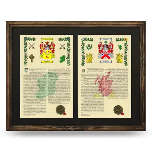 Double Armorial History Framed- Brown